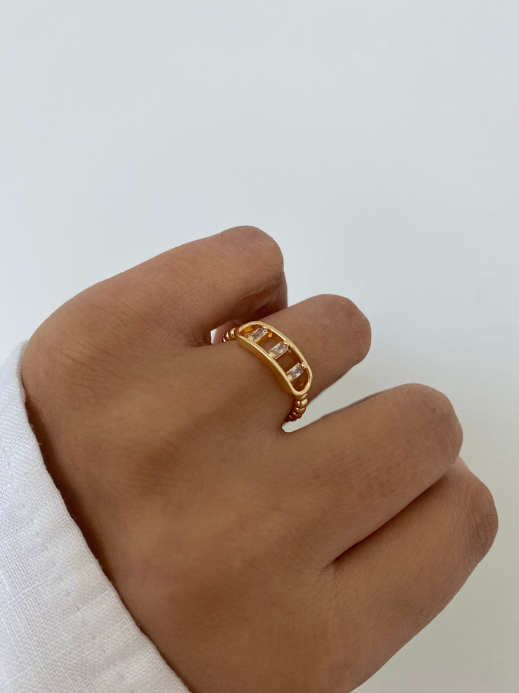 Three Layers Of Crystal Ring