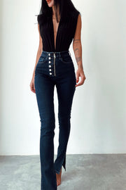 Button/Zipper Detail Skinny Jeans