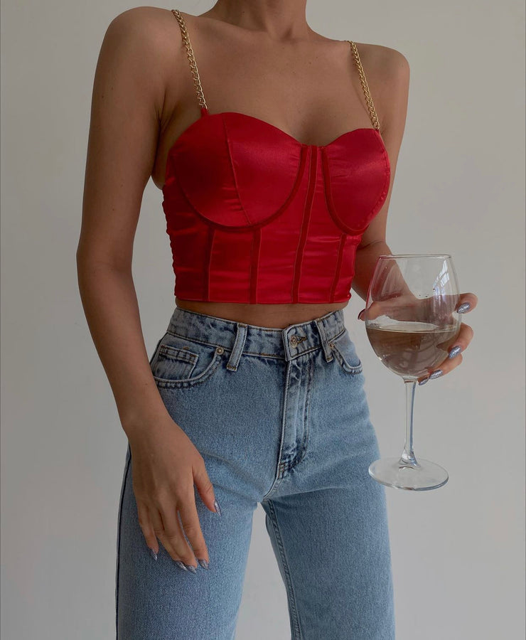 Chain String Top Red