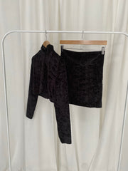 Velvet Top and Skirt Set