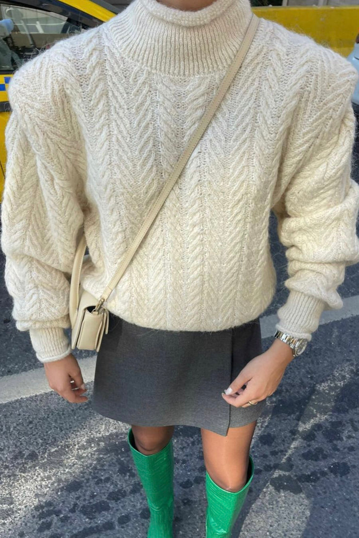 Padded Knit Sweater