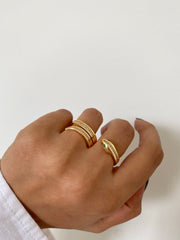 Two Fingers Designed Snake Ring