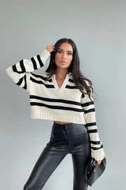Collar Striped Sweater