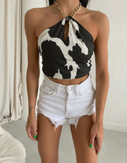 Cow Chain Crop Top