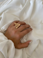 Triangles Ring With Crystal