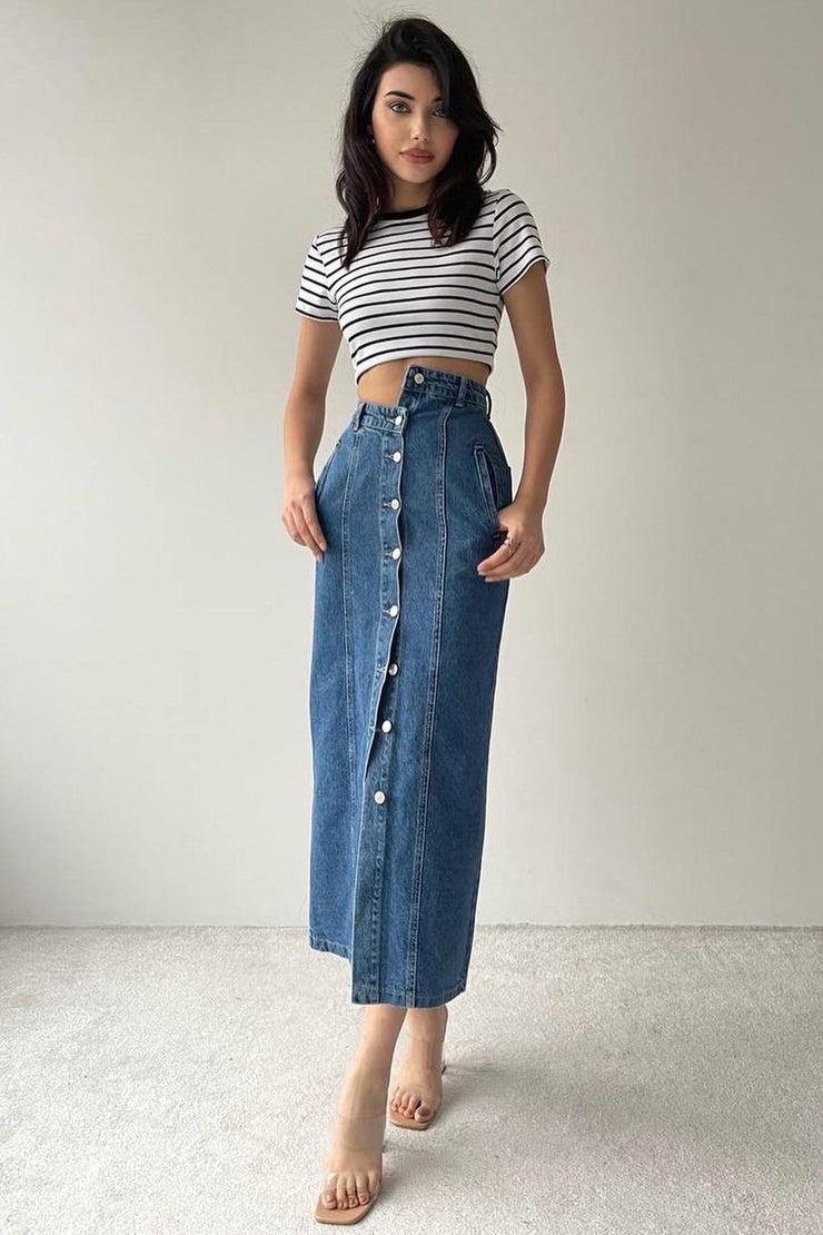 Full Length Button Up Skirt