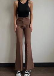 Double High Rise Skinny Pants Brown
