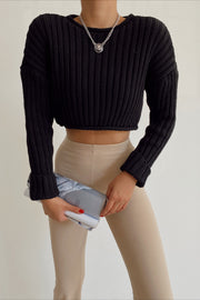 Cropped Long Sleeve Sweater